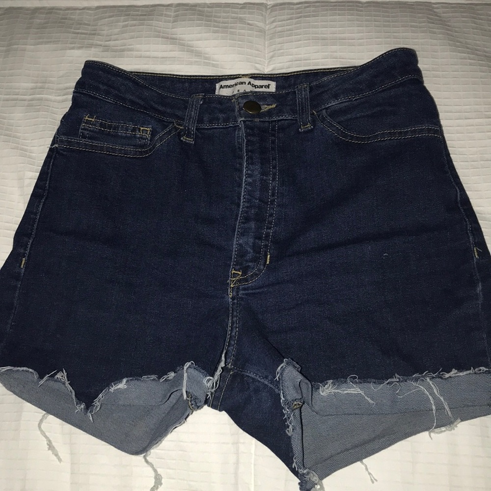 American Apparel denim high rise shorts